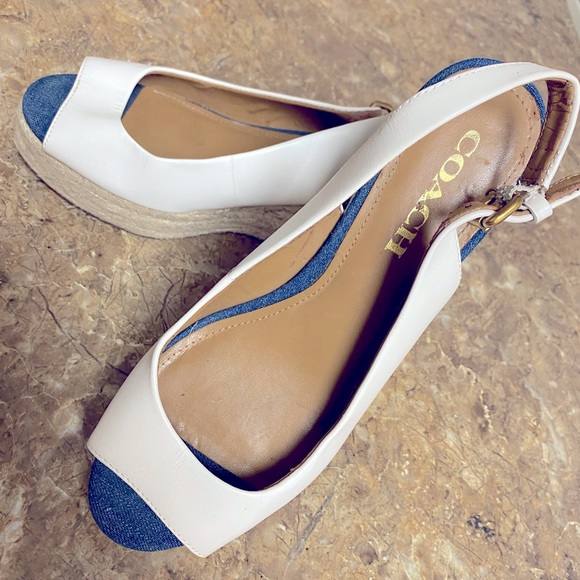 Coach black & White platform shoes. Mint condition . Tagged with coach - Picture 1 of 2